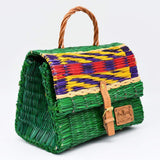 Reed Satchel Bag - 9.8'' - Green & Multicolore