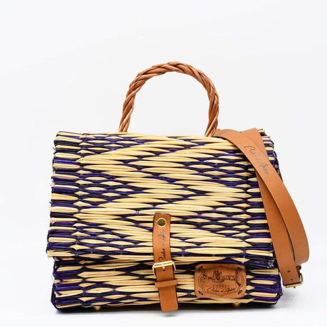 Reed Satchel Bag - 9.8'' - Purple & Natural