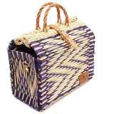 Reed Shopping Bag - 10.2'' -  Purple & Natural