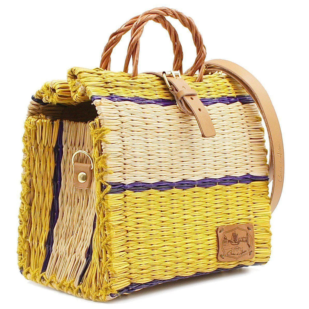 Reed Shopping Bag - 10.2'' - Yellow & Natural