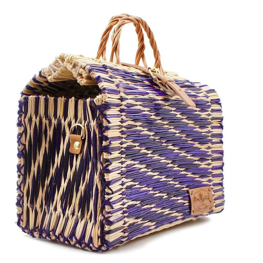 Reed Shopping Bag - 11.8'' - Purple & Natural