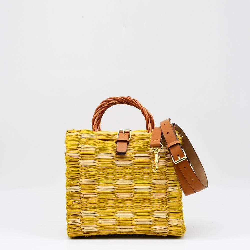 Reed Shopping Bag - 7.1'' - Yellow & natural