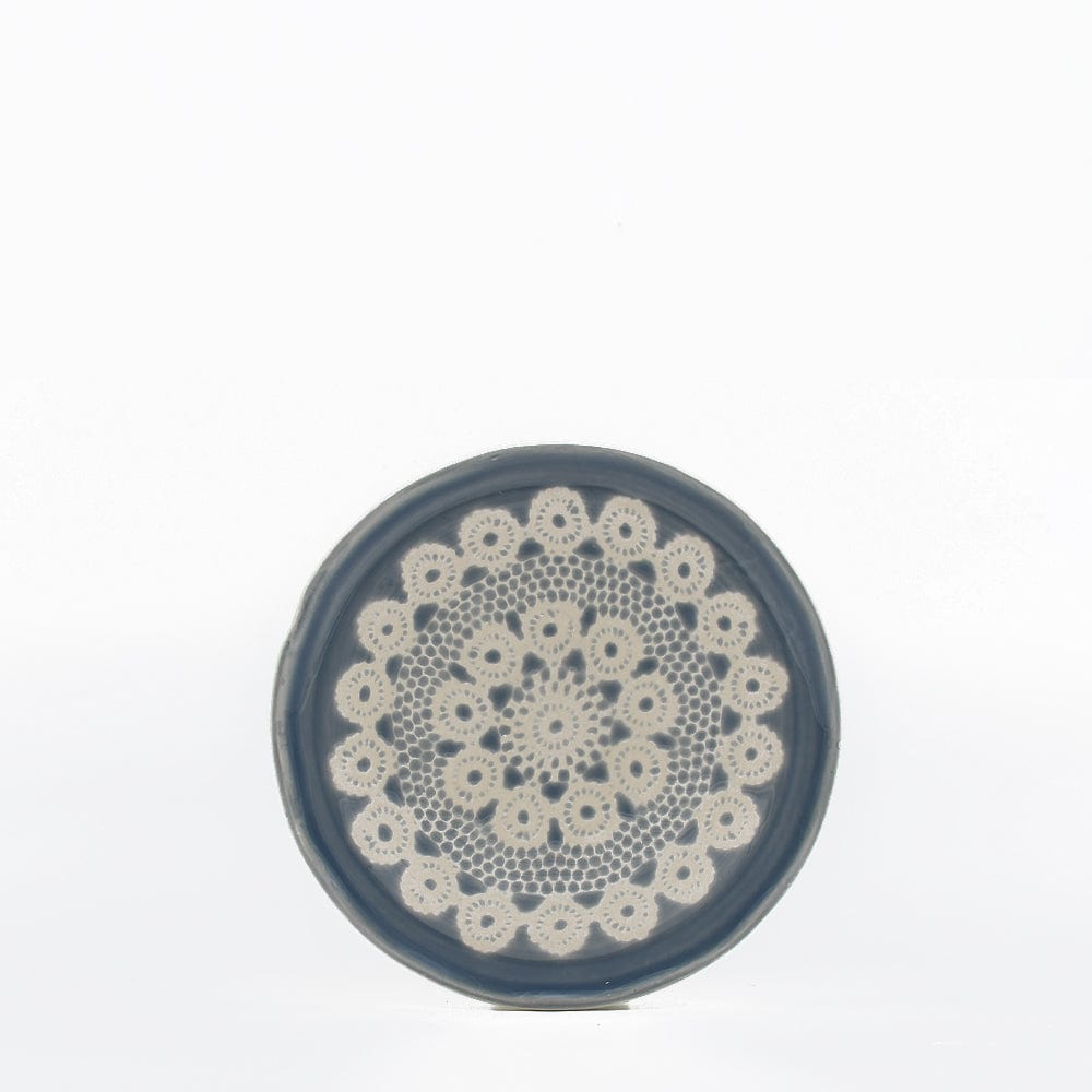 Renda I Handmade Ceramic Bread / Butter Plate - Grey Motif 1