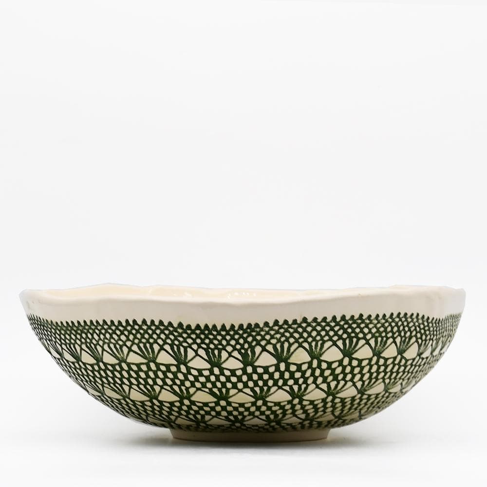 Renda I Handmade Ceramic Salad Bowl - Green