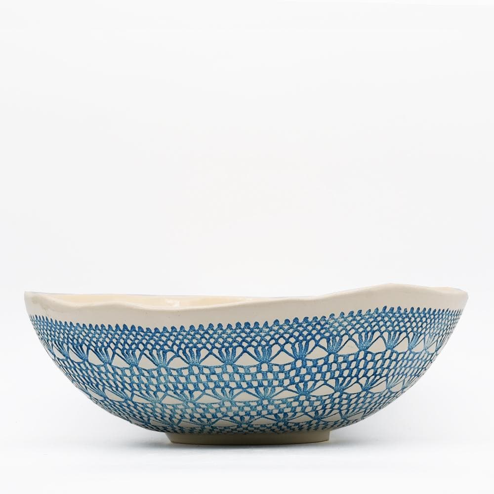 Renda I Handmade Ceramic Salad Bowl - Turquoise