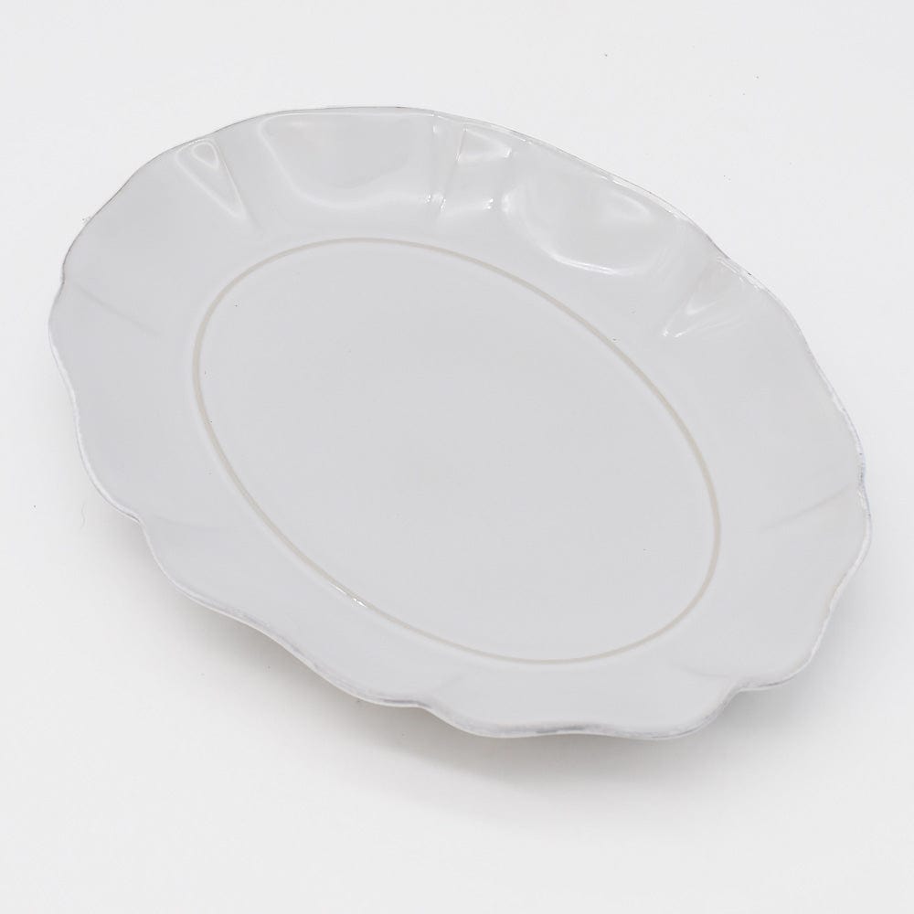 Rosa I Fine Stoneware Charger Plate - White