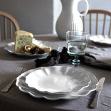 Rosa I Fine Stoneware Dinner Plate - White