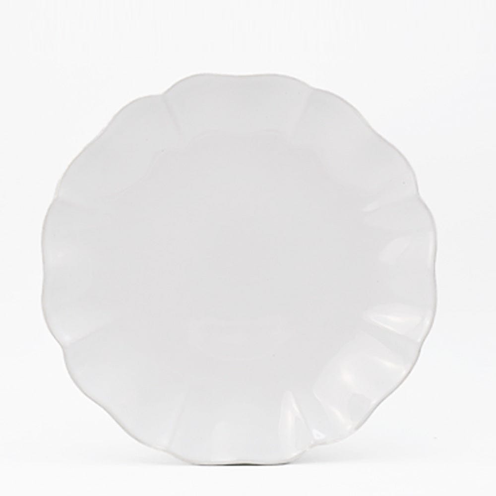 Rosa I Fine Stoneware Dinner Plate - White