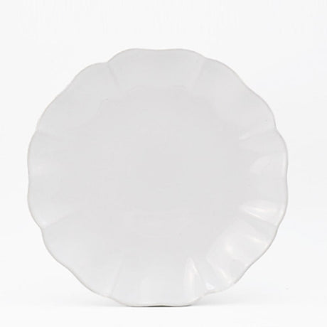 Rosa I Fine Stoneware Dinner Plate - White