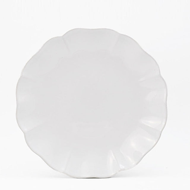 Rosa I Fine Stoneware Dinner Plate - White