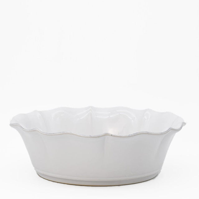 Rosa I Fine Stoneware Salad Bowl - White