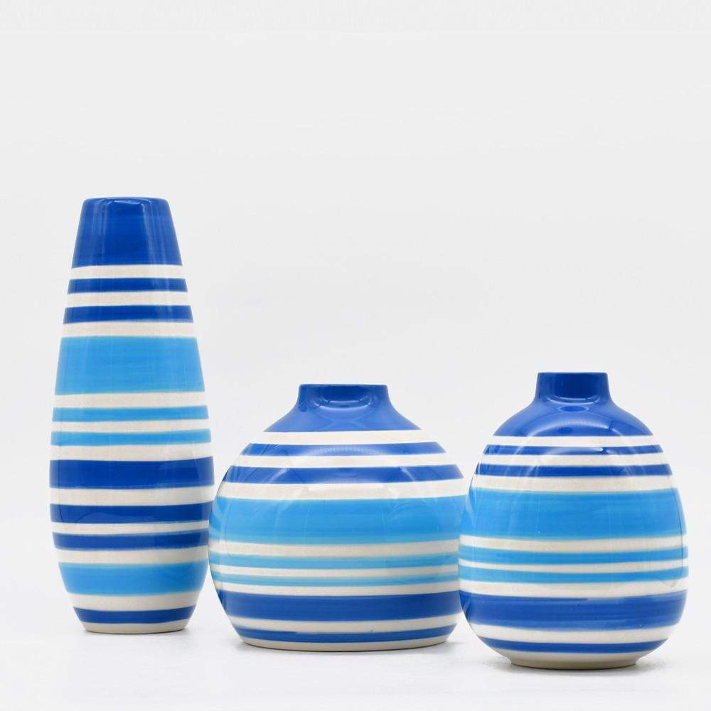 Round Ceramic Vase - Blue