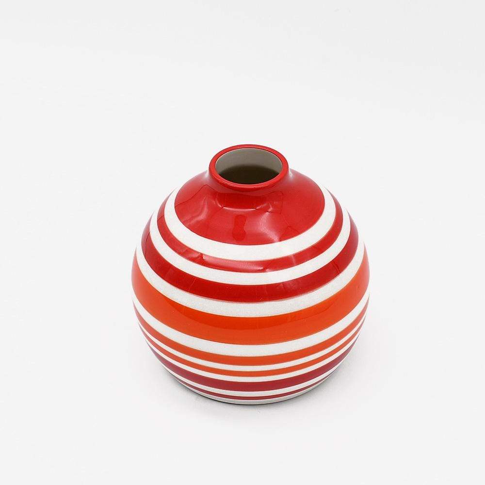 Round Ceramic Vase - Red