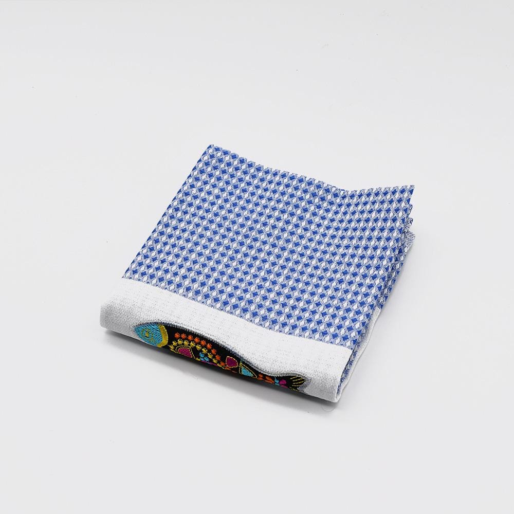 Sardinha I Embroidered kitchen Towel Blue