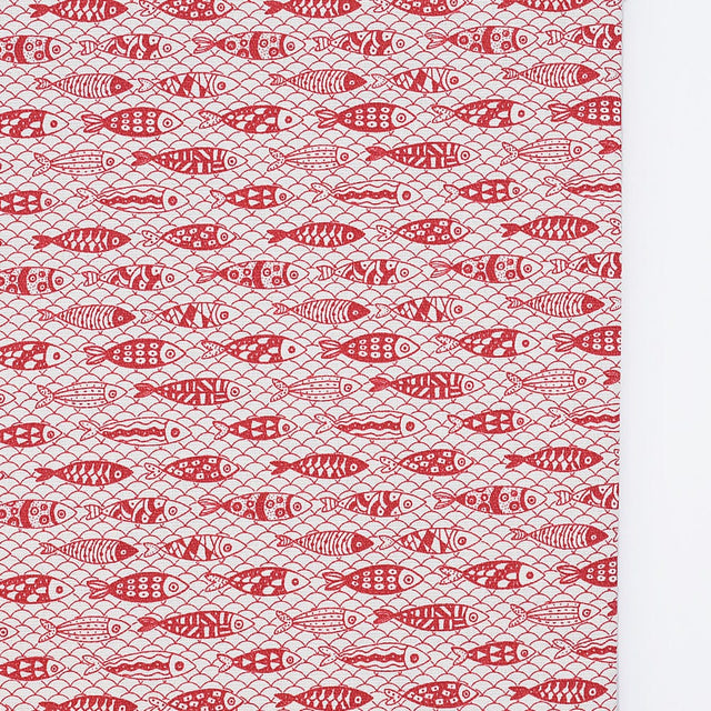 Sardinhas I Cotton Tablecloth - Red