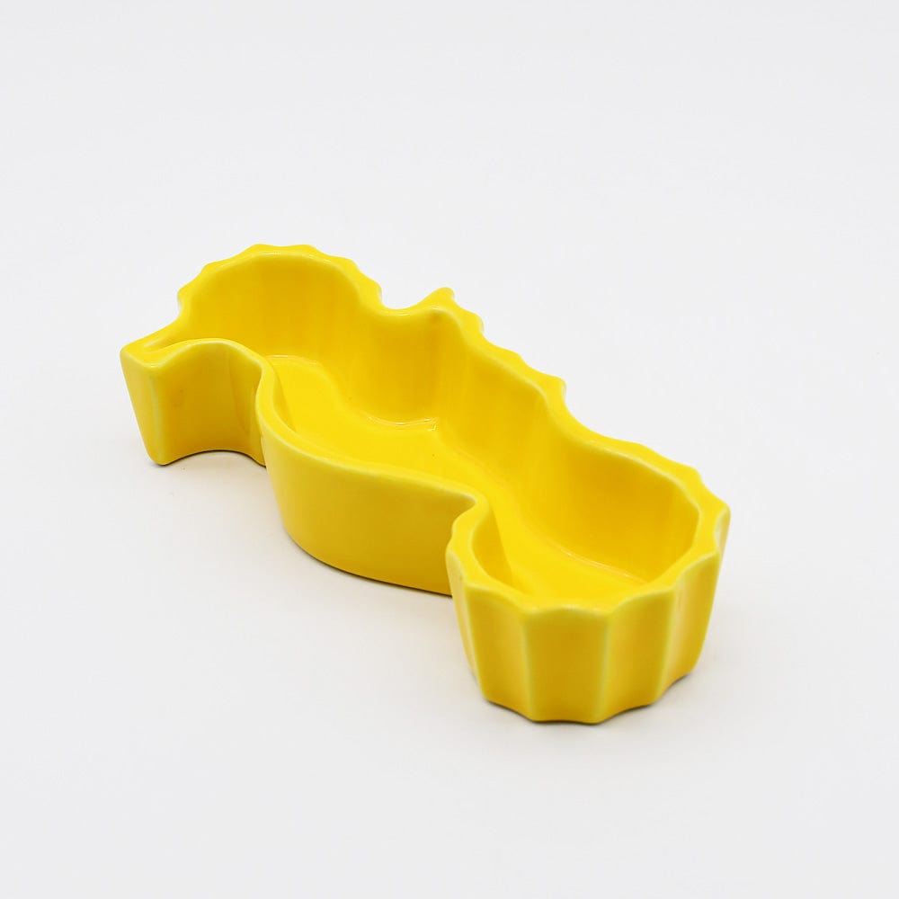 Seahorse-shaped Ceramic Serving Dish - Yellow