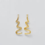 Serpente I Gold plated Silver Earrings - 2.4''