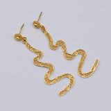 Serpente I Gold plated Silver Earrings - 2.4''