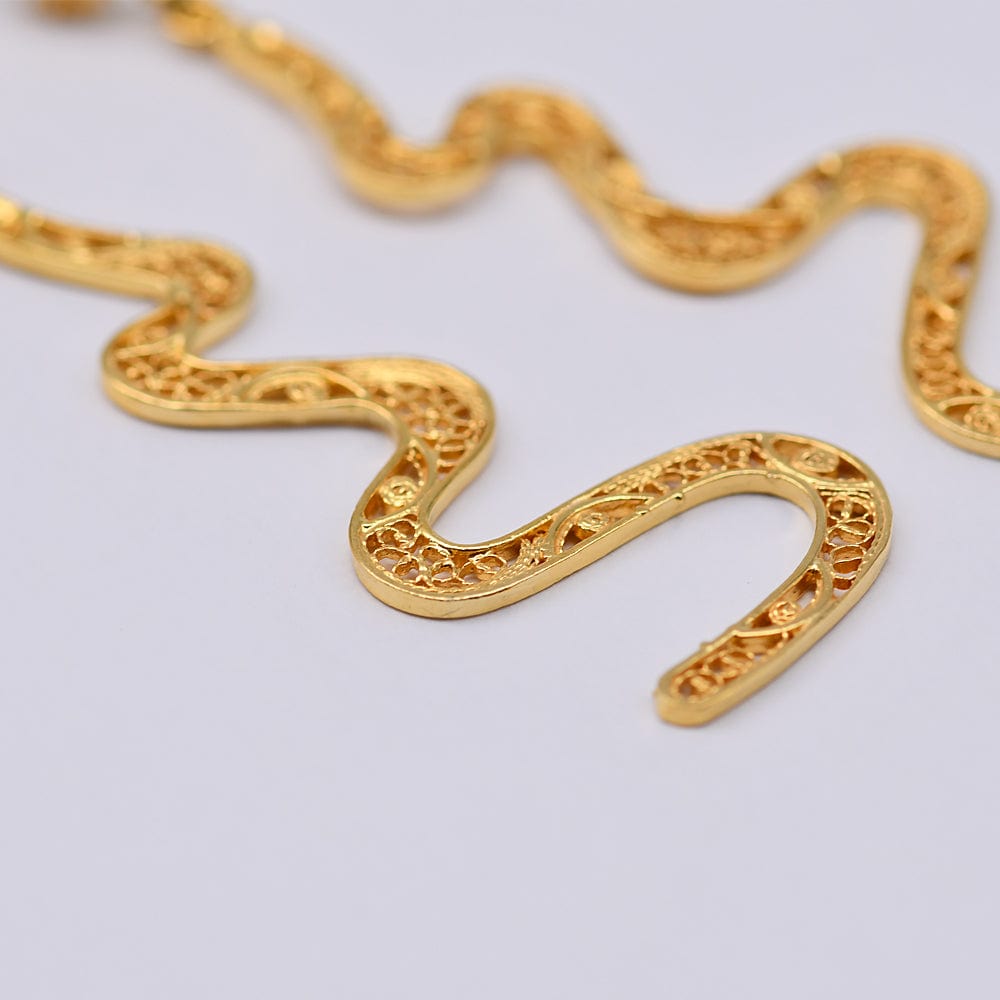 Serpente I Gold plated Silver Earrings - 2.4''