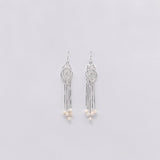 Silver Filigree Earrings - 2.4''