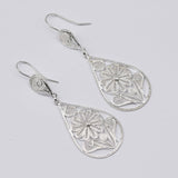 Silver Filigree Earrings - 2.6''