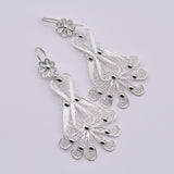 Silver Filigree Earrings - 2.6''