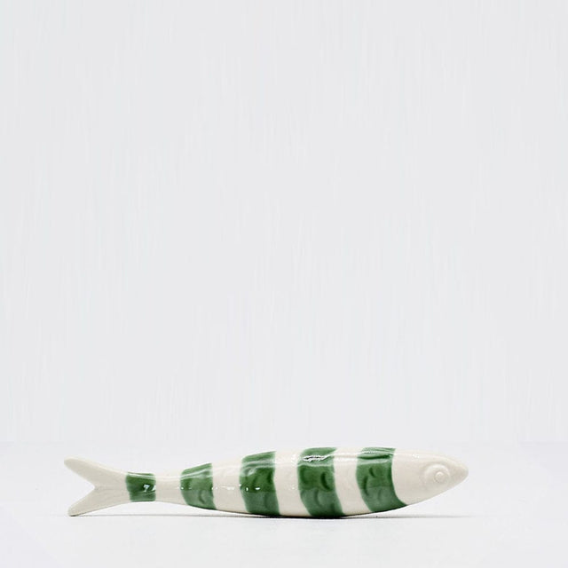 Striped Ceramic Sardine - Green