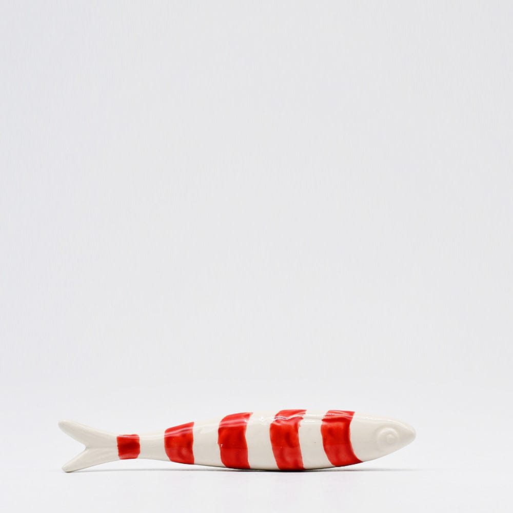 Striped Ceramic Sardine - Red