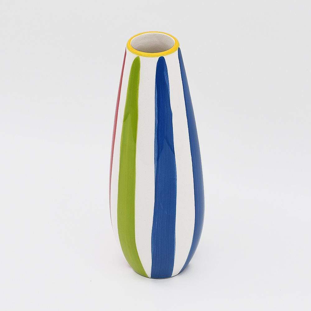 Striped Ceramic Vase - Multicolored