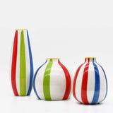 Striped Ceramic Vase - Multicolored