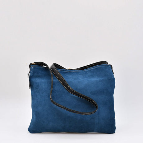 Suede Shoulder Bag - Blue