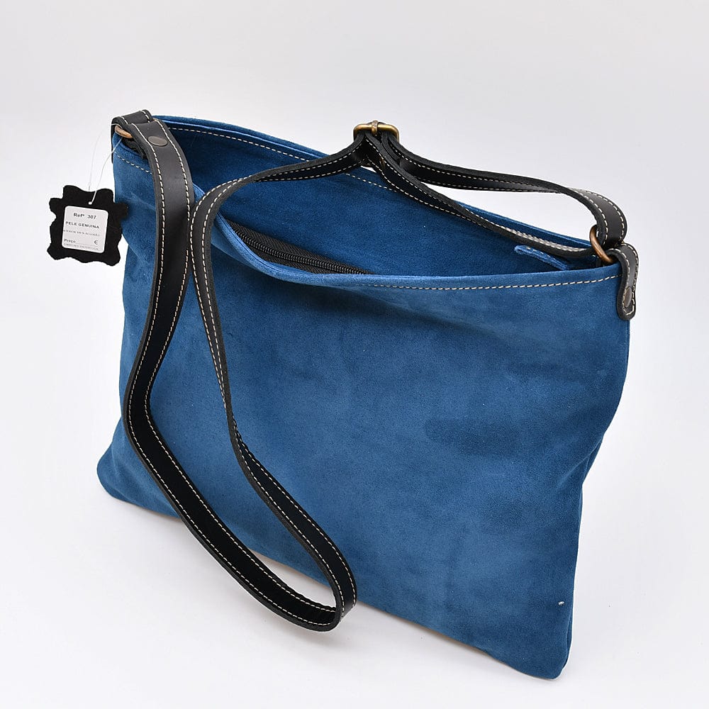 Suede Shoulder Bag - Blue