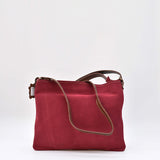 Suede Shoulder Bag - Burgundy