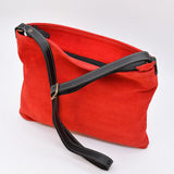 Suede Shoulder Bag - Red