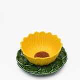 Sunflower-shaped Ceramic Bowl & Plate