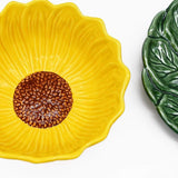 Sunflower-shaped Ceramic Bowl & Plate