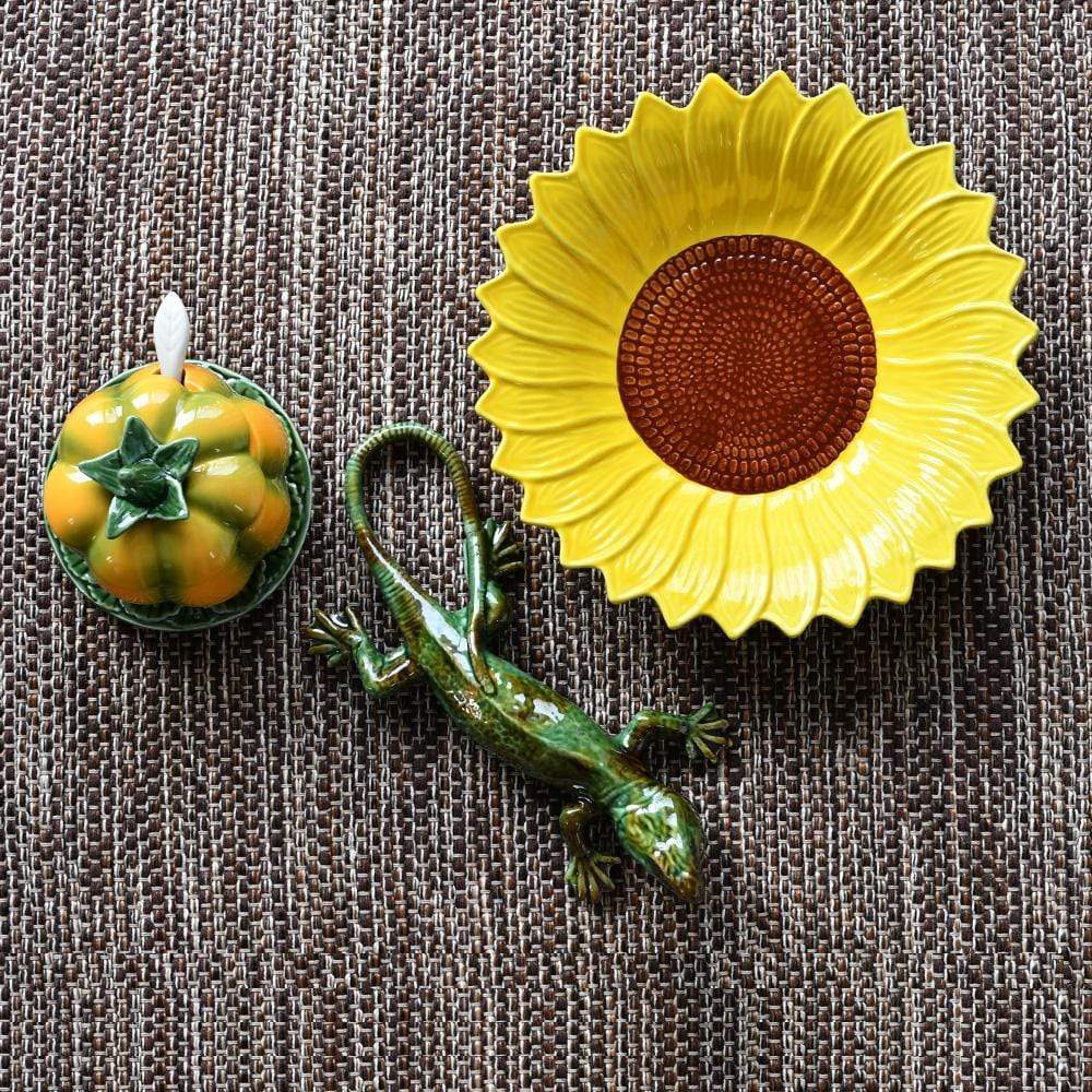 Sunflower-shaped Ceramic Charger Plate