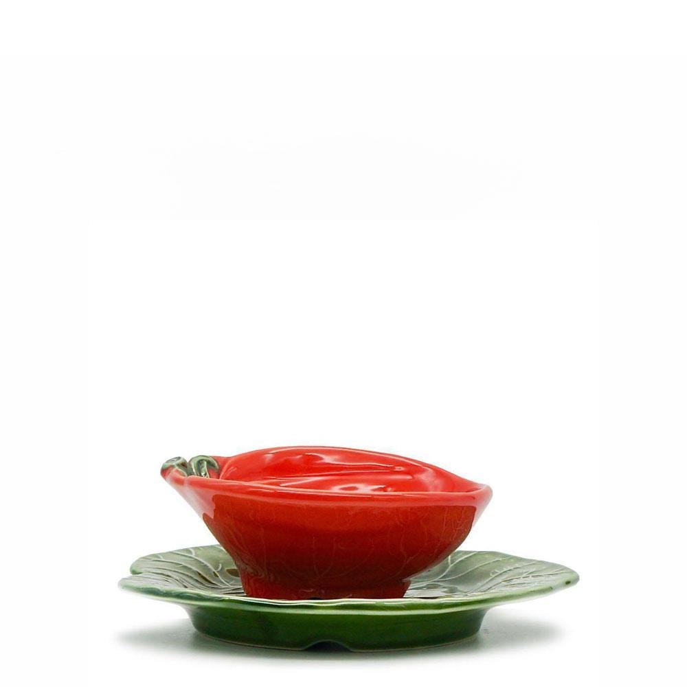 Tomato-shaped Ceramic Bowl & Plate Set