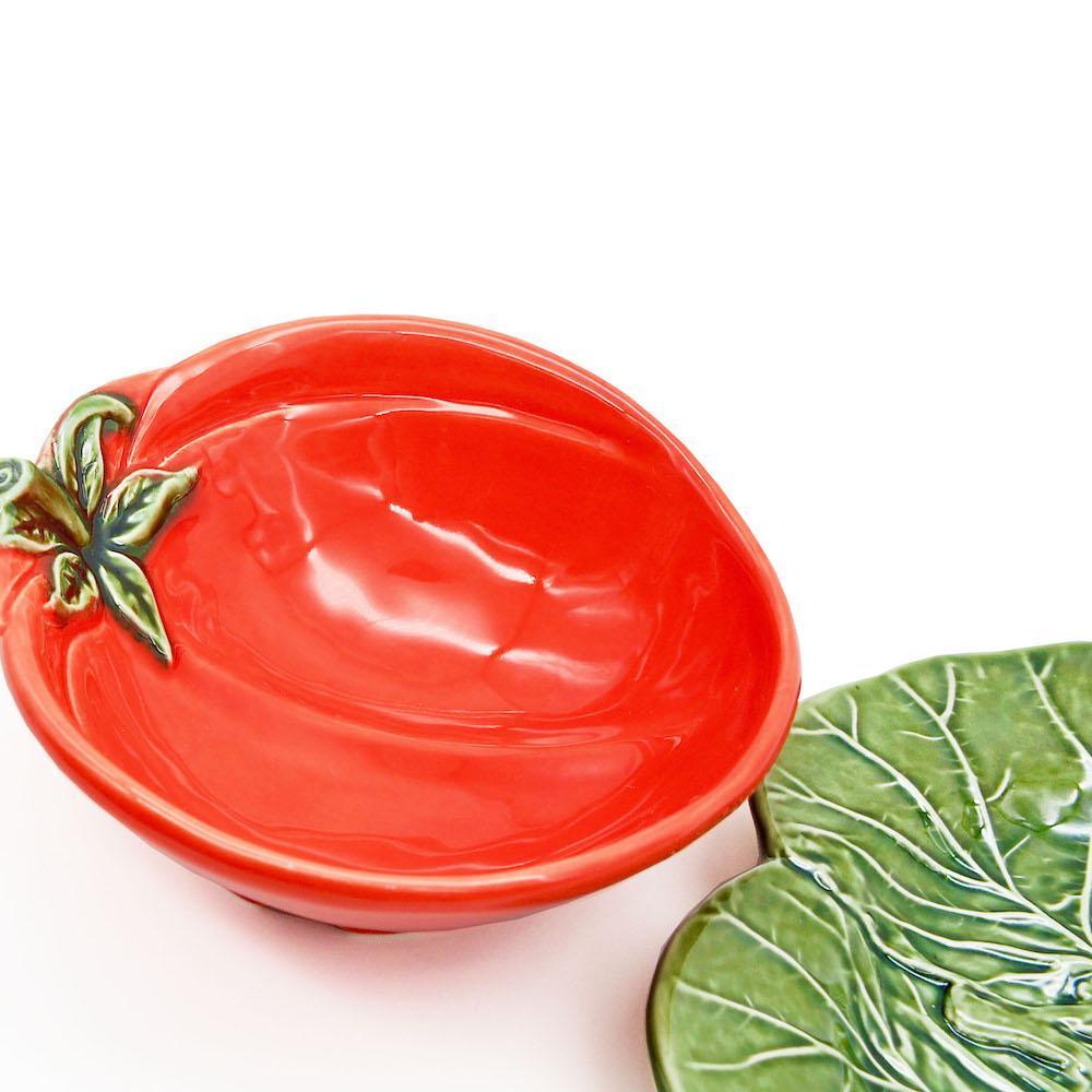 Tomato-shaped Ceramic Bowl & Plate Set