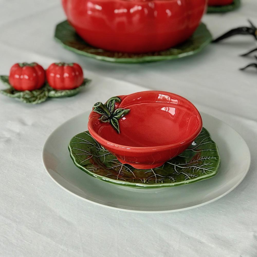 Tomato-shaped Ceramic Bowl & Plate Set