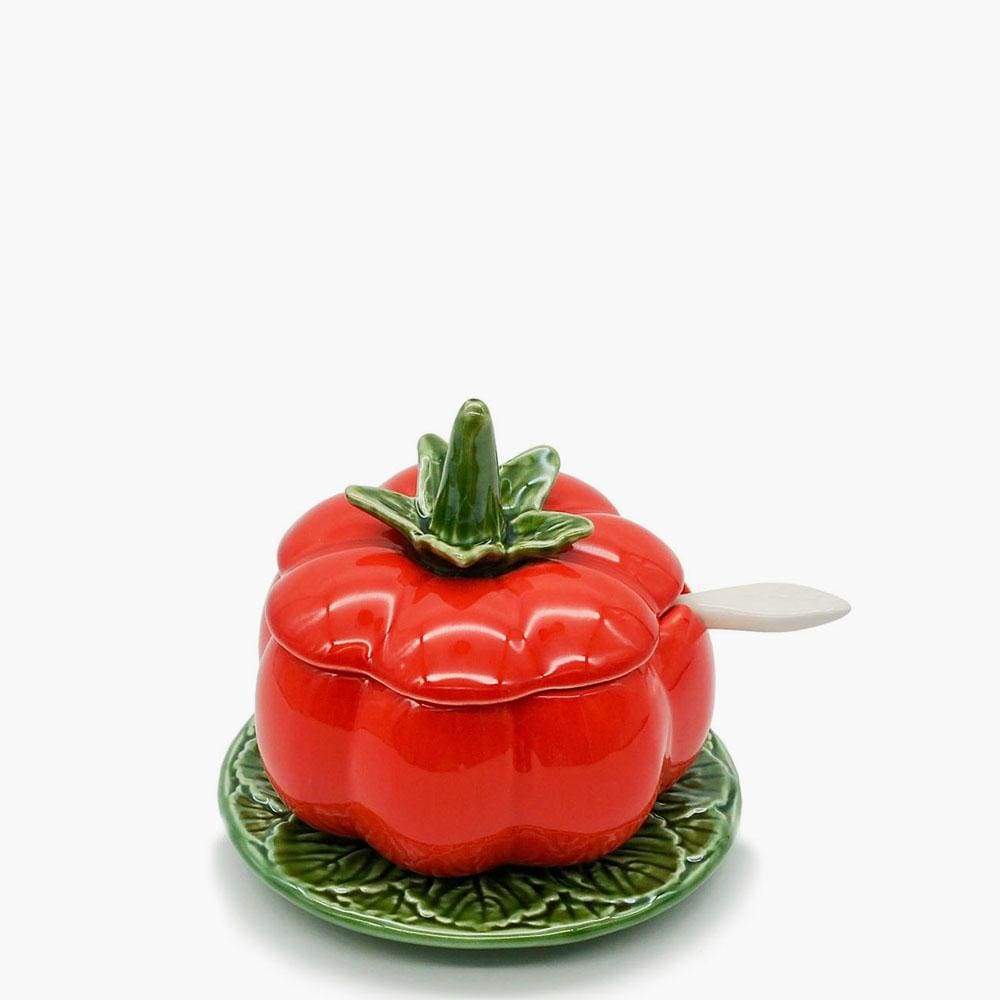 Tomato-shaped Ceramic Pot - 5.1''