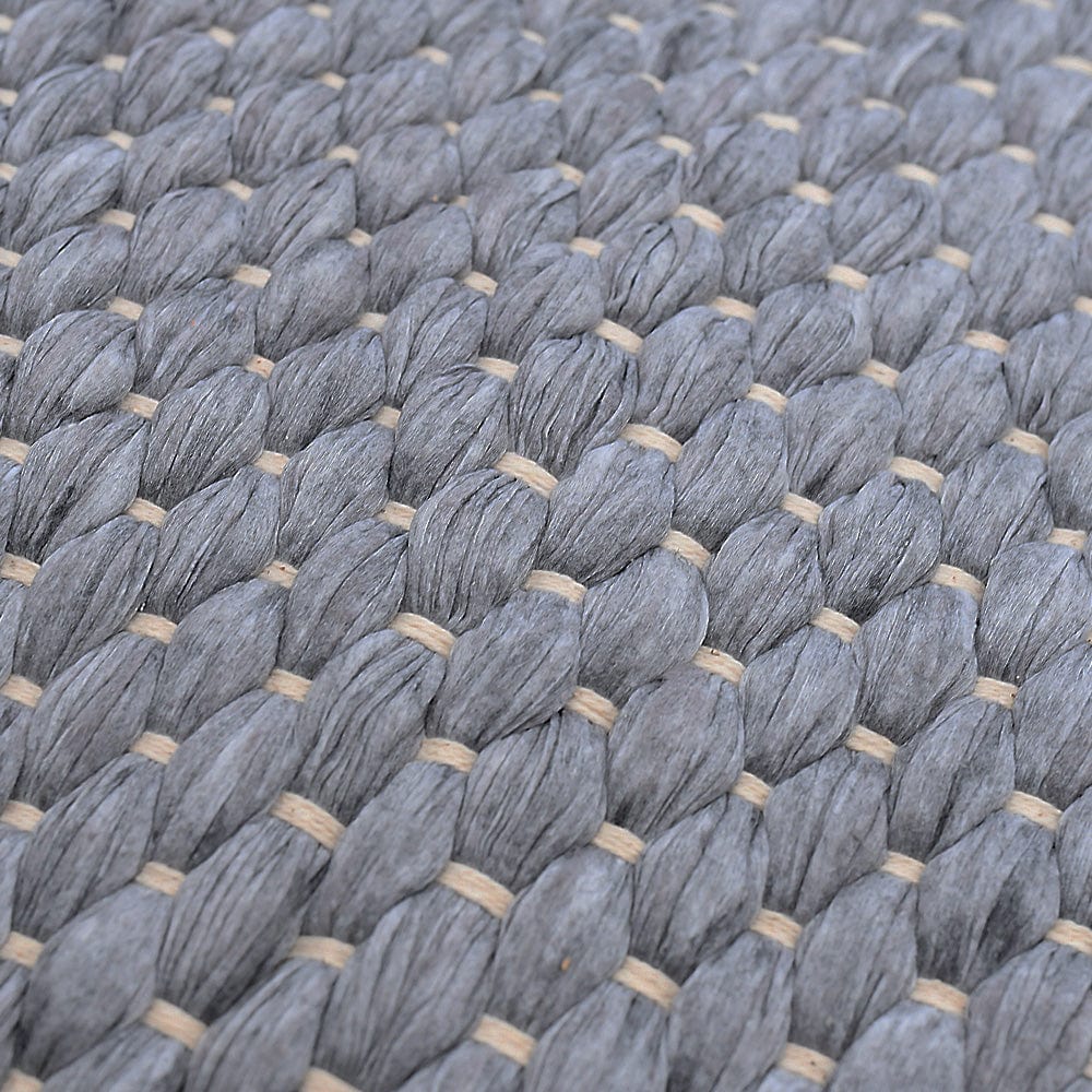 Woven Rug in recycled fibres - Grey